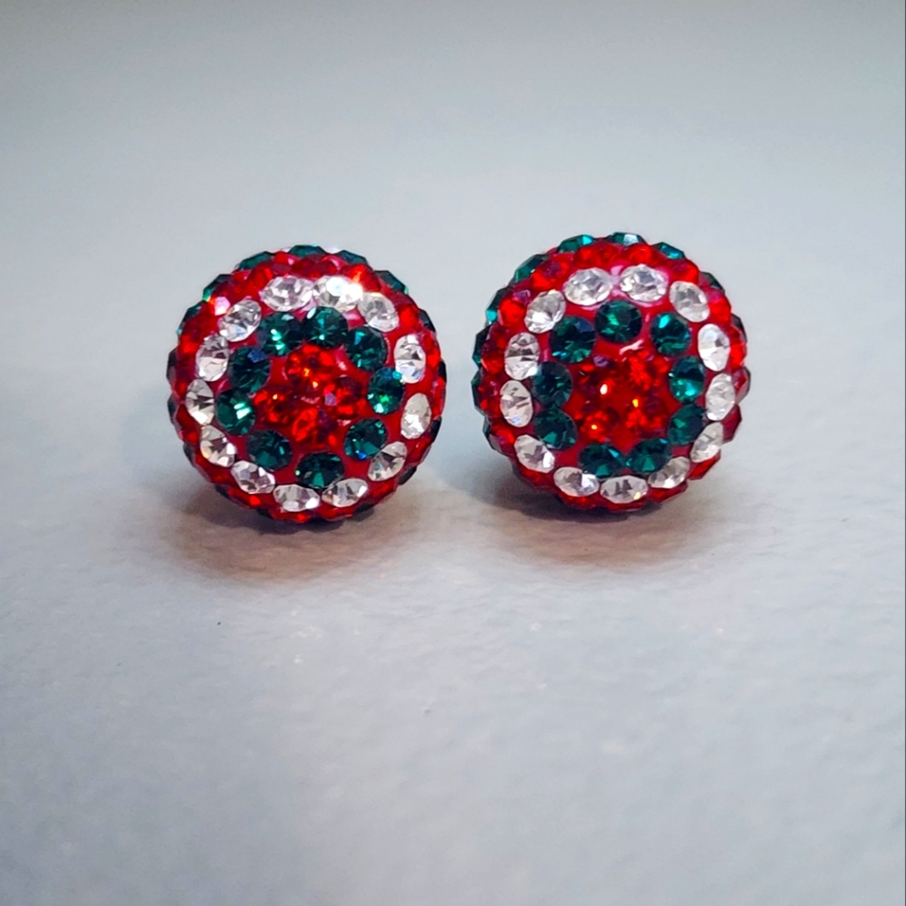 Cinnamon Frost 10mm Crystal Ball Stud Earrings